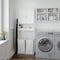 Flash Furniture Dune Farmhouse Over the Toilet Shelf Cabinet, Magnetic Close Doors, Adjustable In-Cabinet Shelf FS-BATH-1-WH-GG - alternate 4